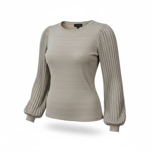 Premise Taupe shimmery Gold Knit Top Size Large